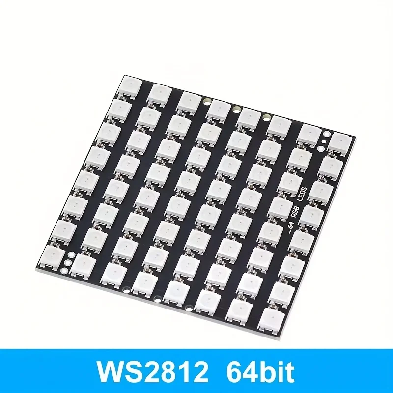 WS2812 8 × 8 5050 RGB مصفوفة بالألوان الكاملة - مجموعة تطوير تعليمية للتجارب الممتعة والتعلم الصانع؛ وحدة التدريس الجذعية
