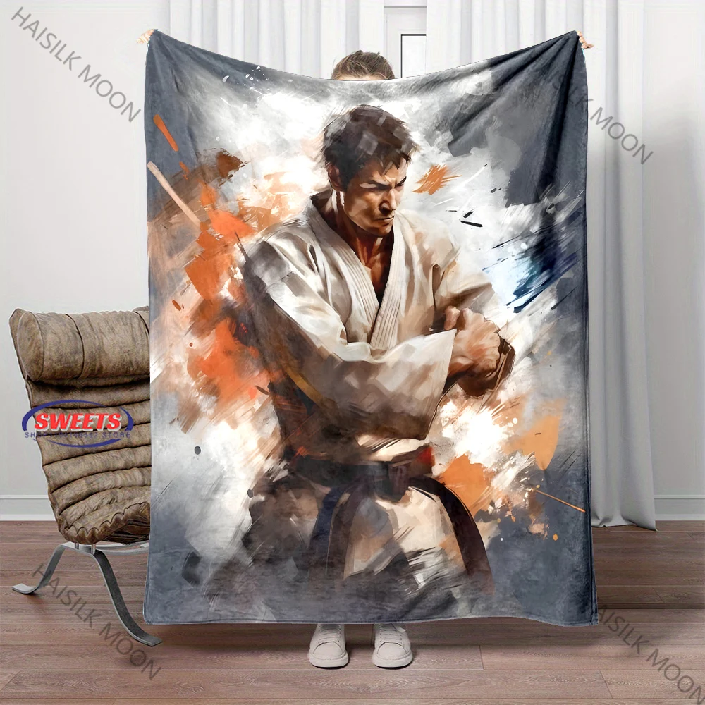 6 Styles Karate Printed Gifts Blankets for Sons and Husbands Home Sofa Office Karate Gym All Seasons Available Next Day Shipping