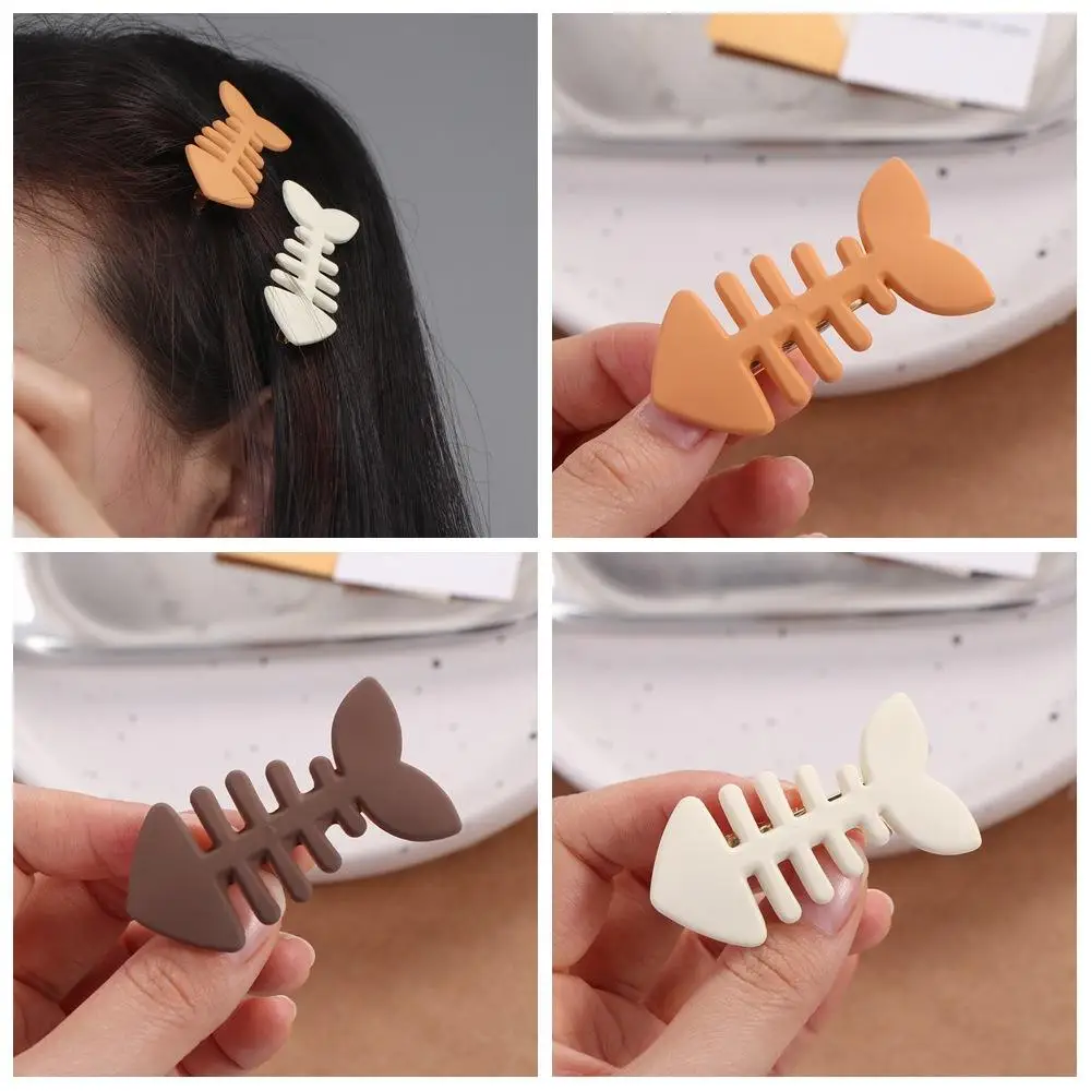 Fermaglio per capelli con lisca di pesce animale carino Y2k Accessori per capelli con geometria in plastica Copricapo a forcina quotidiano