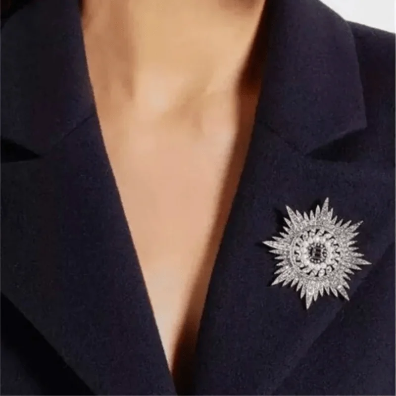 1Pc Fashion Pearl Stars Rhinestone Sun Flower Brooch Coat Sweater Pin Brooch Corsage Accessories
