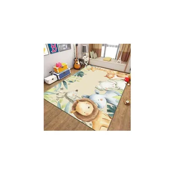 만화 동물 집 크리스탈 벨벳 카펫, 어린이 방 미끄럼 방지 바닥 매트, 거실 침실 장식, 흡수 영역 러그 
