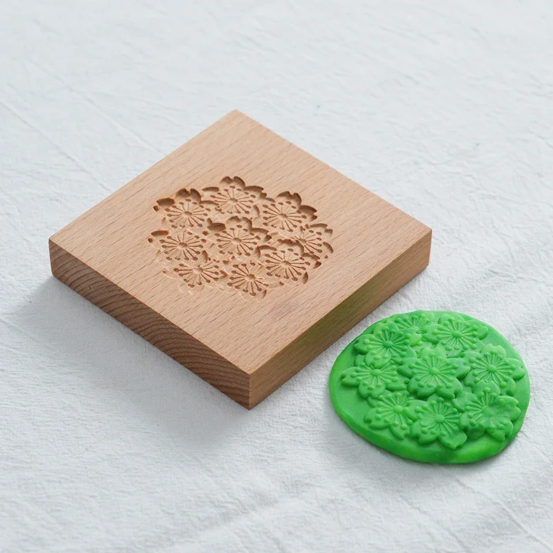 

Wagashi tool mould embossing board collection to make wood-shaped pattern diy making tool
