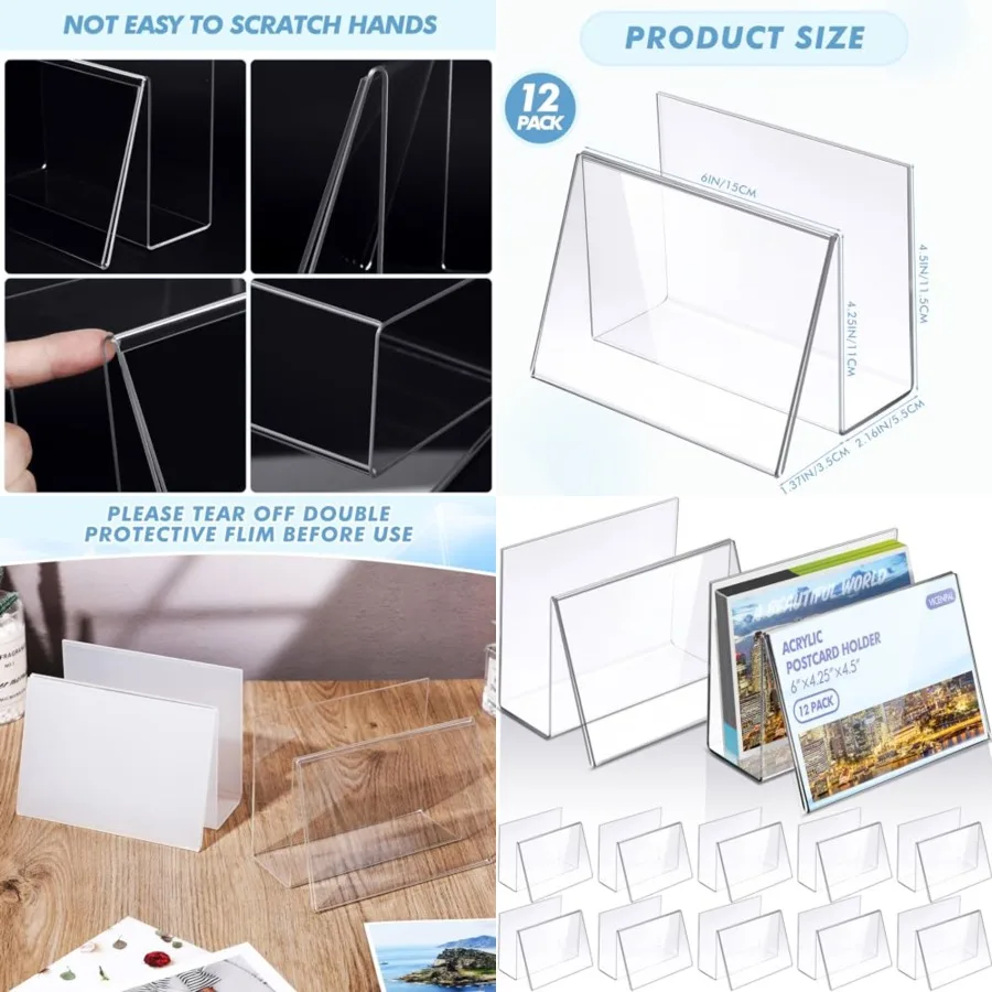 

1 Pcs Clear Acrylic Postcard Holder Business Card Holder Greeting Card Display Clear Business Card Stand Rack for Index Card Or