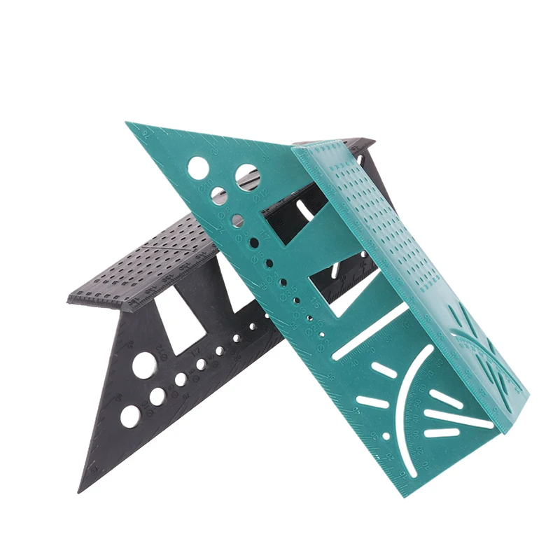 Multifunctional Carpenter Angle Ruler 3D Miter Measuring Tool Perforated Positioning Ruler 45 90 Degree Lines