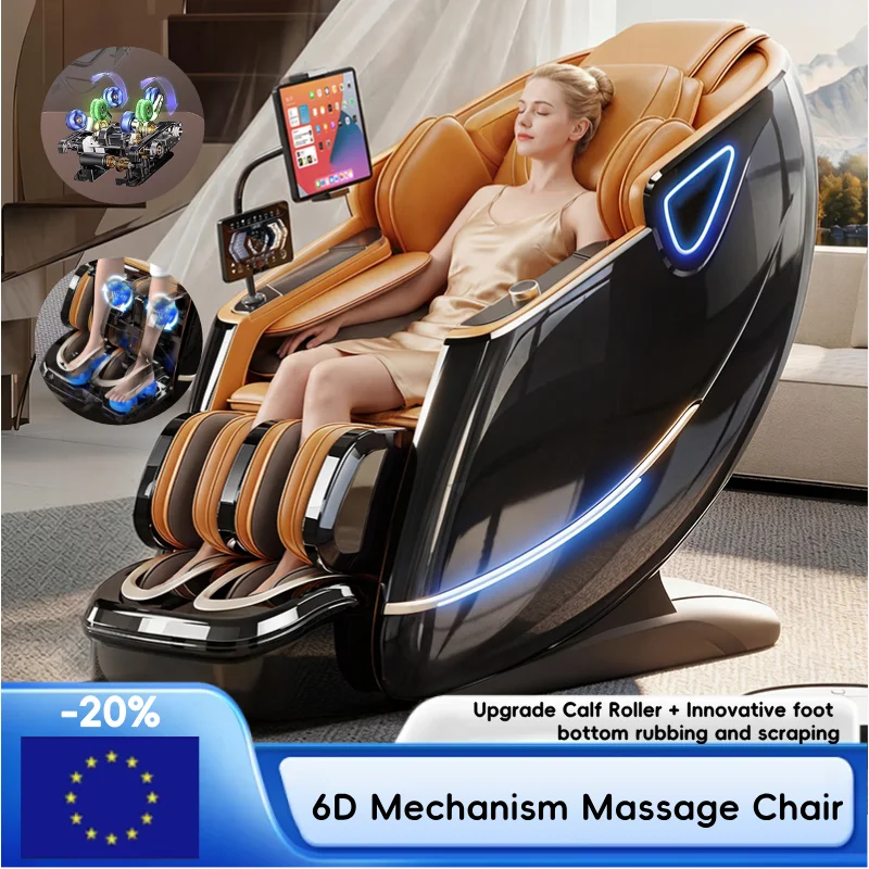 6D Massage Chair AI Voice Control SL Track Calf Roller Massage Intelligent Stretch Relaxation Luxury Zero Gravity Recliner Sofa