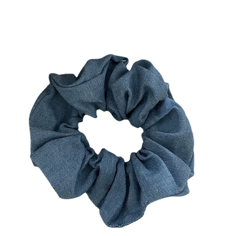 Scrunchies estilo denim para mulheres e meninas, penteados chiques, elásticos de borracha, acessórios para cabelo