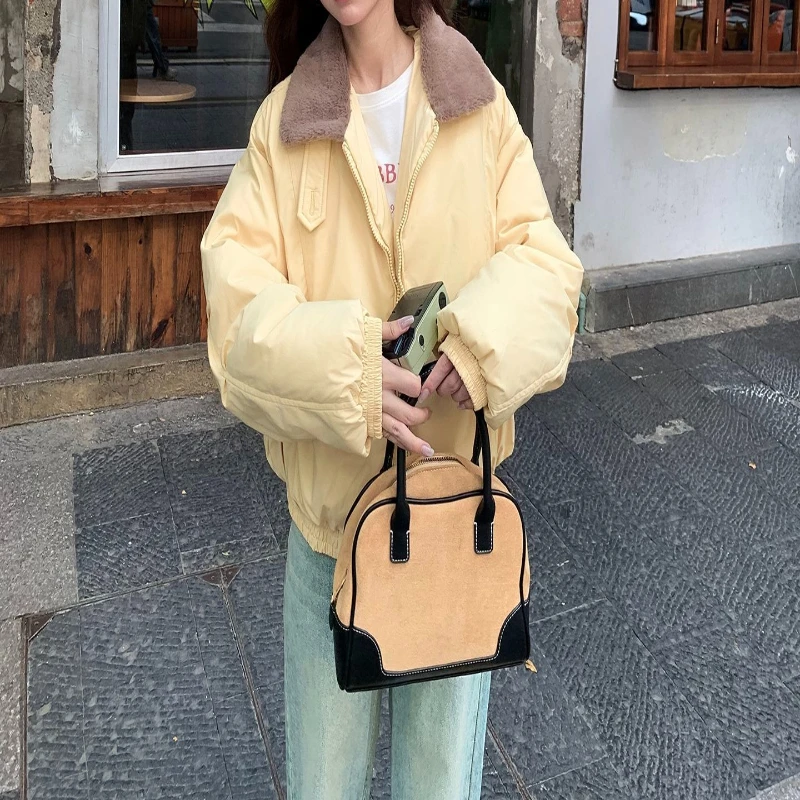 

Свободное хлопковое пальто, утолщенное короткое пальто, маленькая куртка, студенческий стиль, новинка 2025 года, зимнее тепло