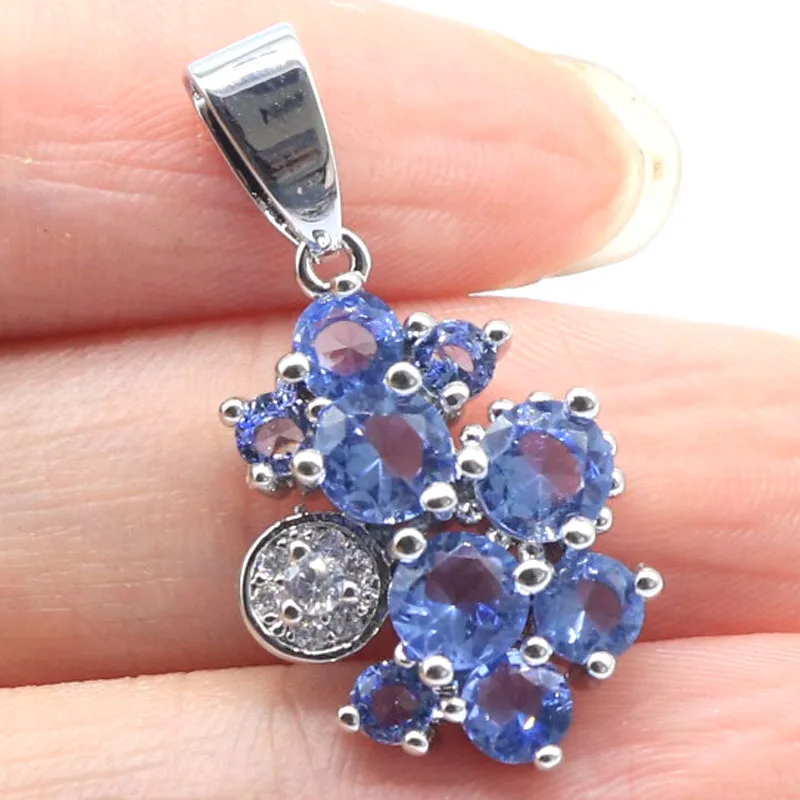 Compre 5 y obtenga 1 gratis, 29x15mm, multicolor, Rodolita, granate, peridoto, citrino dorado, Topacio Azul, Esmeralda, regalo para mujer, colgante de plata