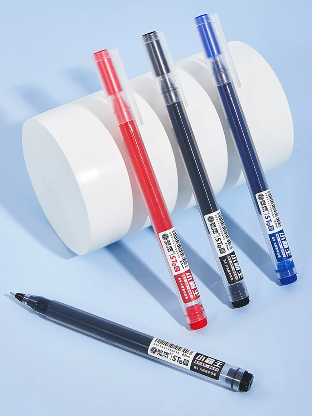 

4X Jumbo Capacity Gel Pen - Quick-Dry Ink & ST Fine Tip (0.5mm) for Smooth,Skip-Free Writing - Black, Blue, Red for Exams Office