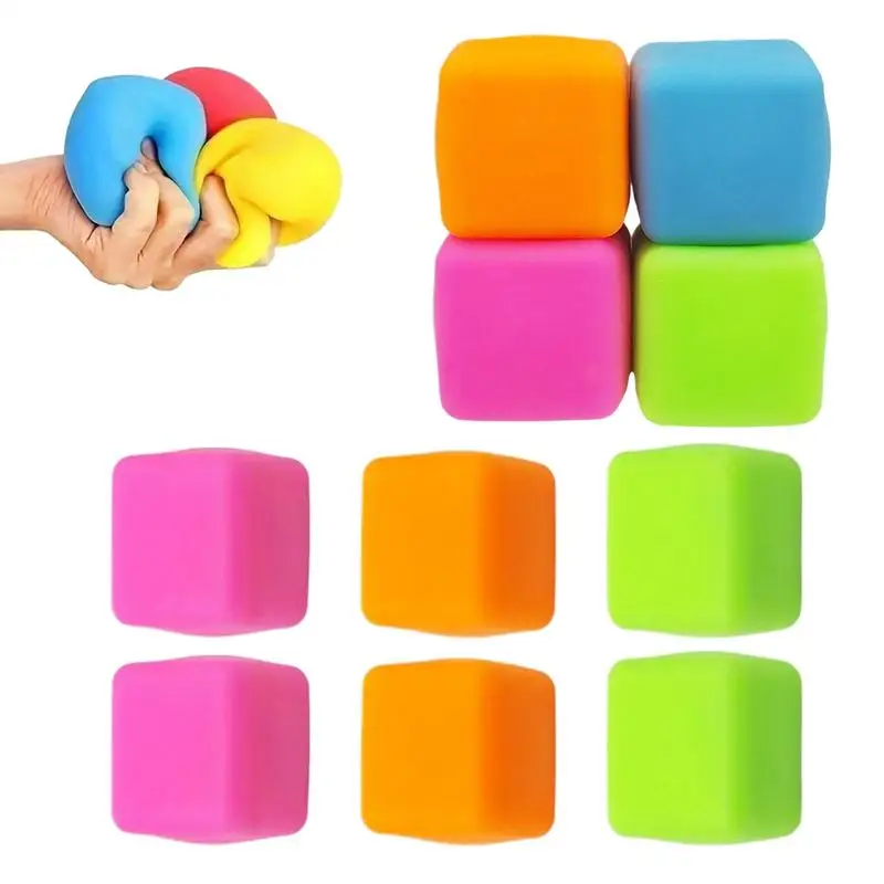 

Squeeze Cube Sensory Pinch Fidget Набор из 10 сжимающих кубов для снятия стресса Тихая мягкая сенсорная успокаивающая игрушка для классной комнаты