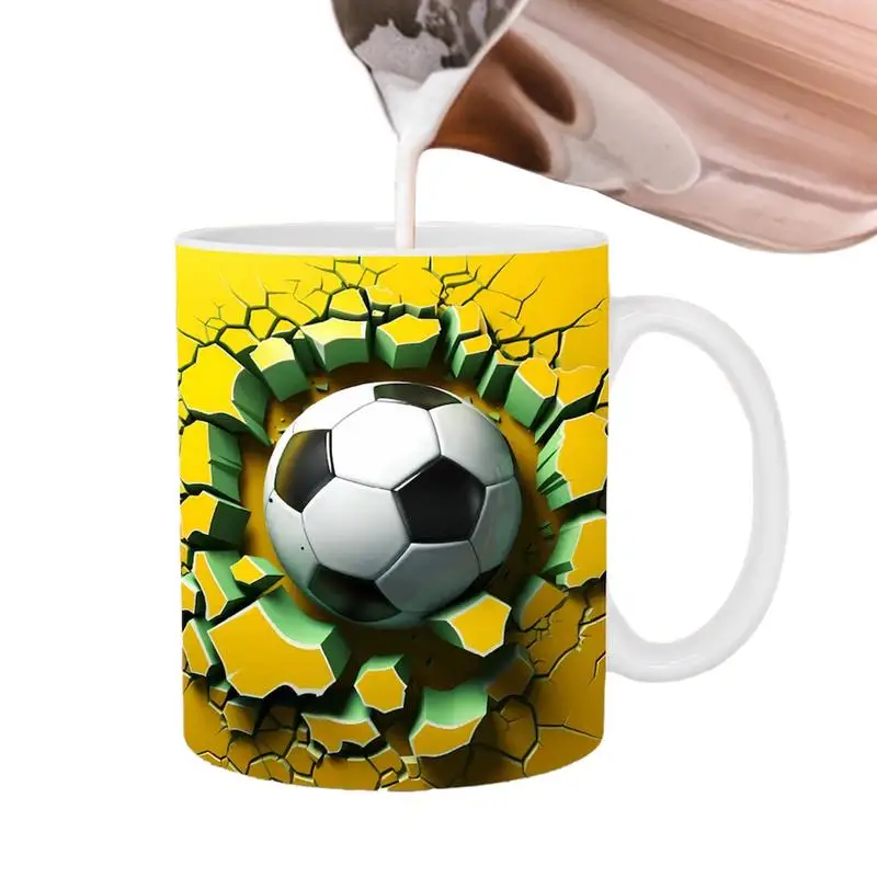 3D Ball Mug Portable Coffee Mug Ball Tumbler 350ml Novelty Vivid Colors Ceramic Mug For Coffee Tea Hot Chocolate Drinks