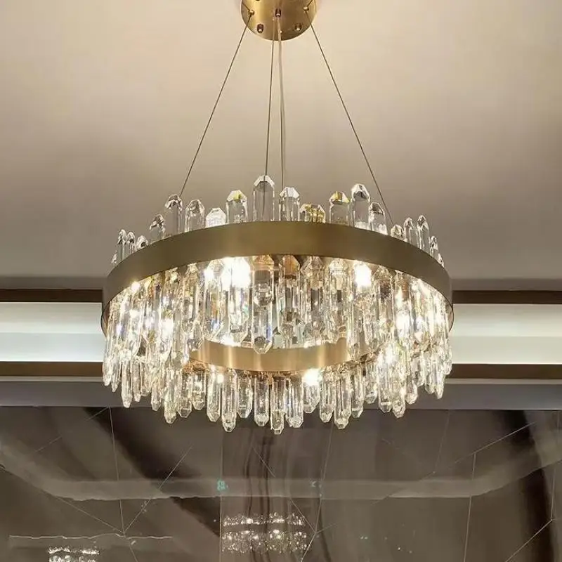 الحديثة التصميم الإبداعي الذهب الأسود الفاخرة كريستال الثريا إضاءة داخلية مصباح معلق الديكور لغرفة الطعام غرفة المعيشة #3