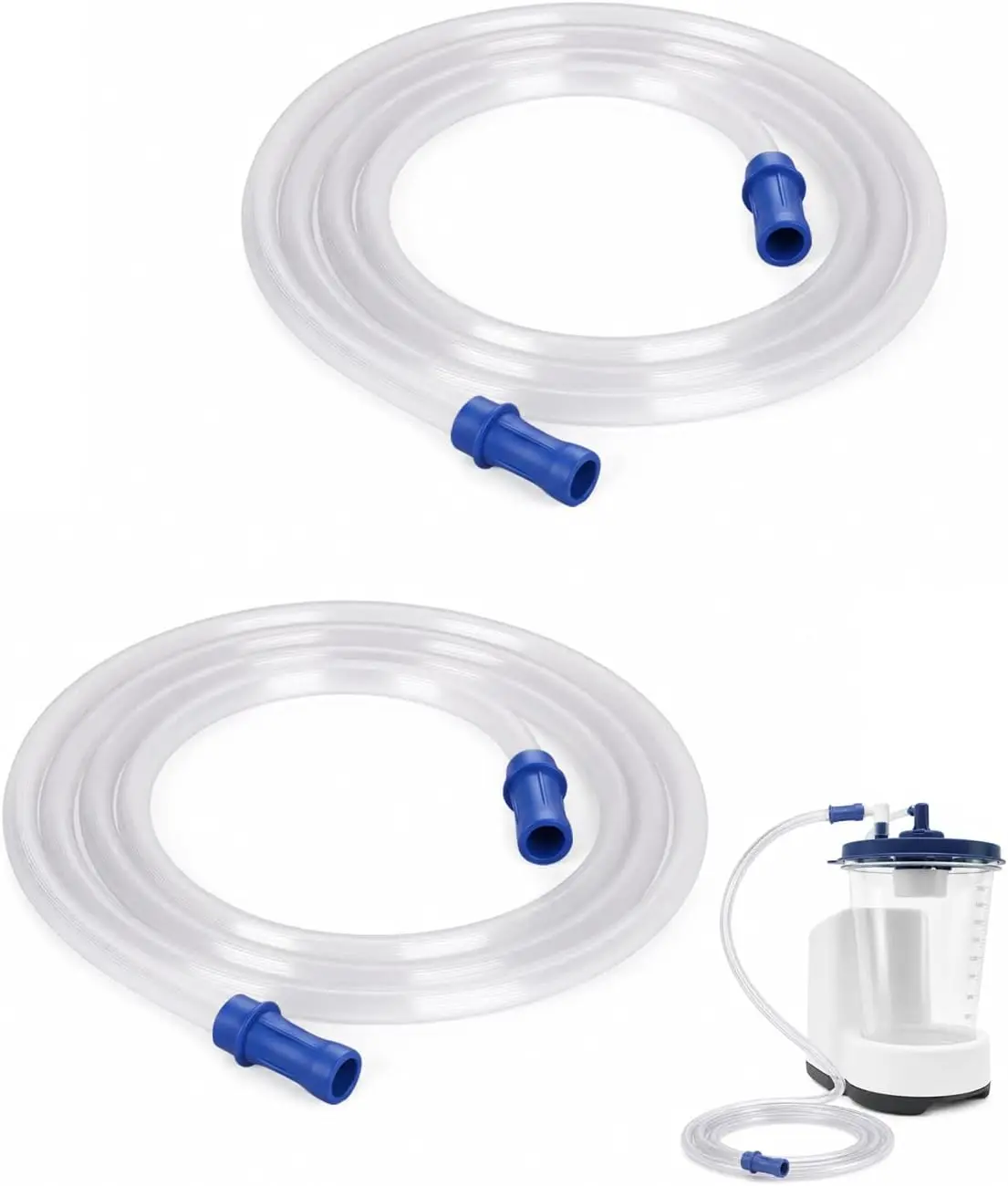Replaceable suction tube compatible with PureWick PW 100 collection system, transparent flexible connection tube, with joint