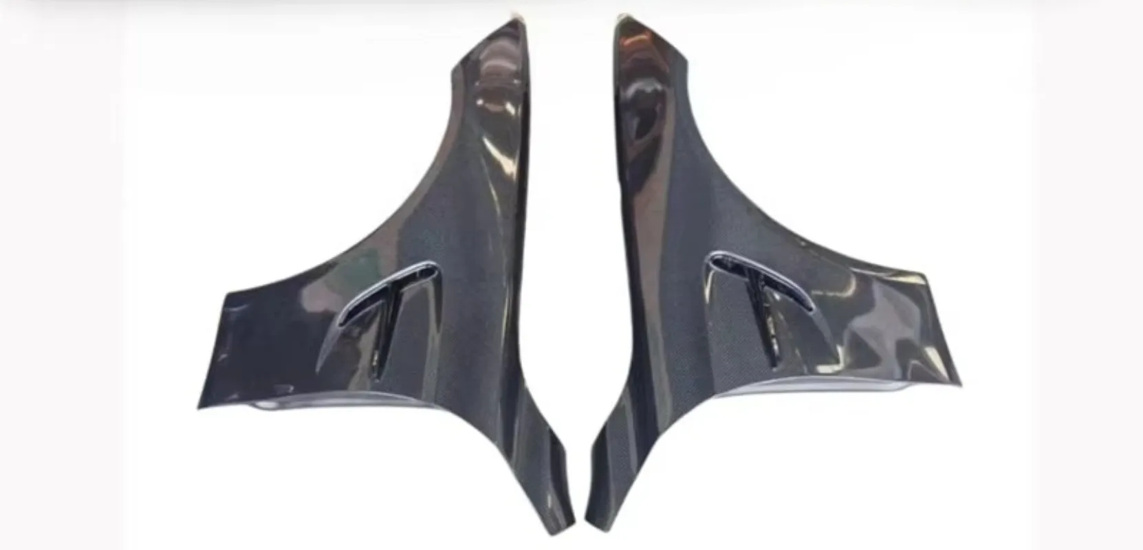 2PCS Carbon Fiber Exterior Side Fender Vent Trims Replacement for F82 M4 Coupe 2014-2020 Fender Flare