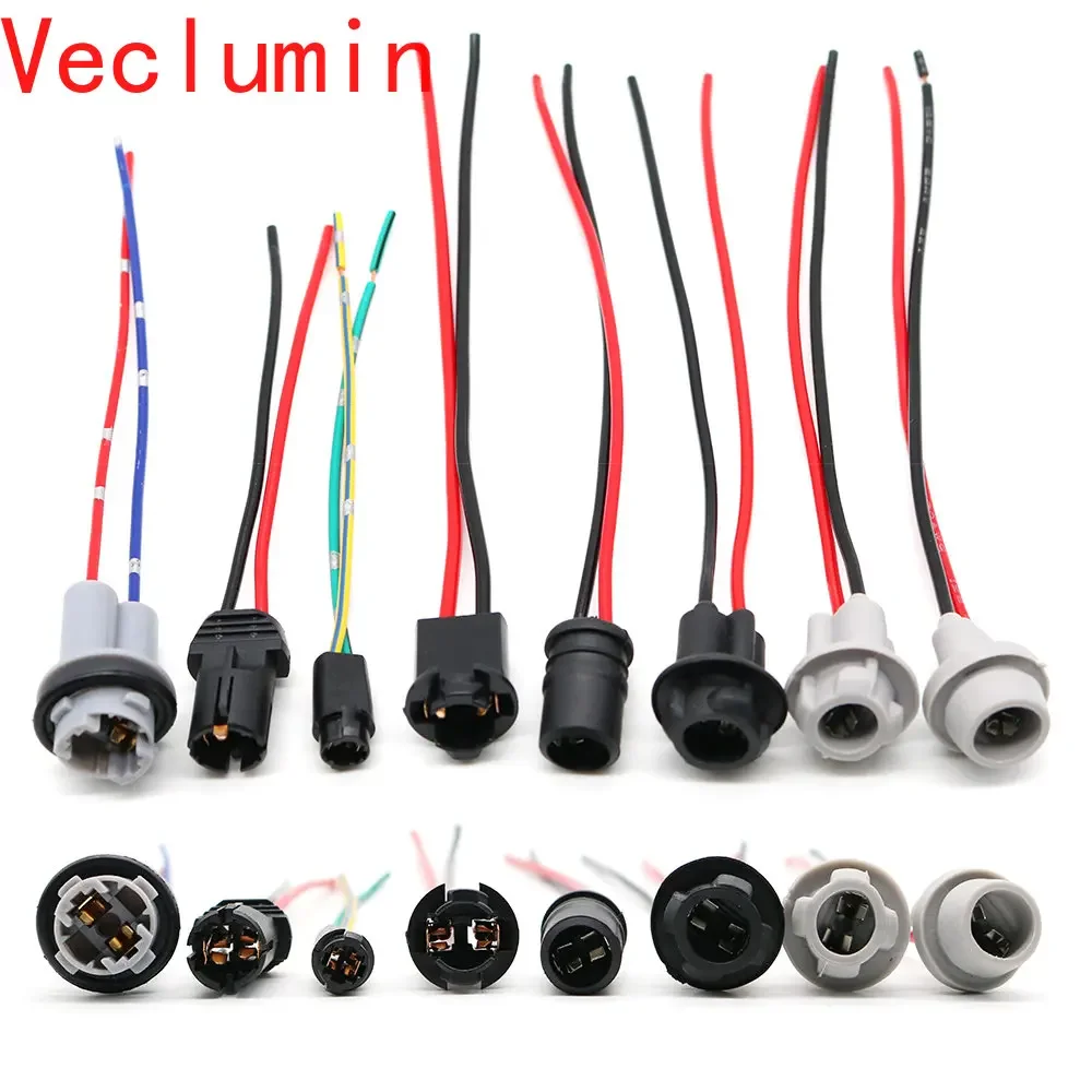 

Soft Bulb Holder Adapters Cable LED Bulb Connector Socket T10 W5W T5 T15 Wedge Base Light Bulb Plug Extension Wiring Harnesses