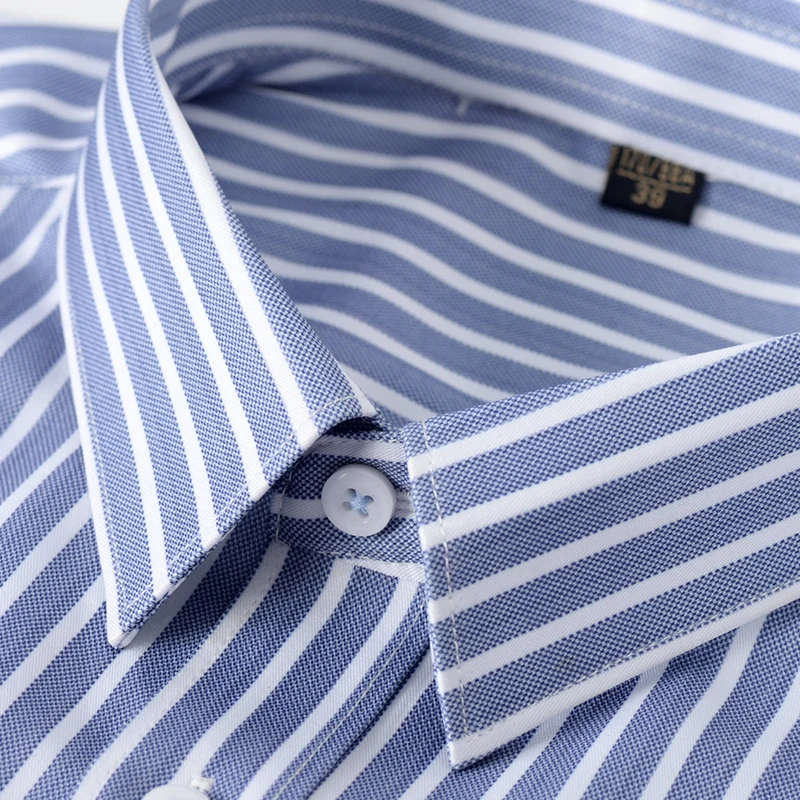 Men\'s Long Sleeve Shirt Luxurious Wrinkle-resistant Non-iron Stripe High Quality Business Casual Ice Silk Shirts