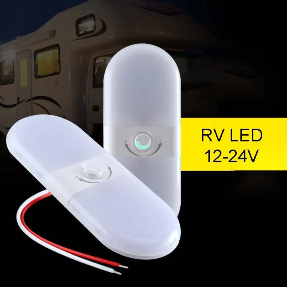 Universal 3 Color Dimmable RV LED 12-24V Car accessories Caravans Ceiling Lamp Truck Interior Light