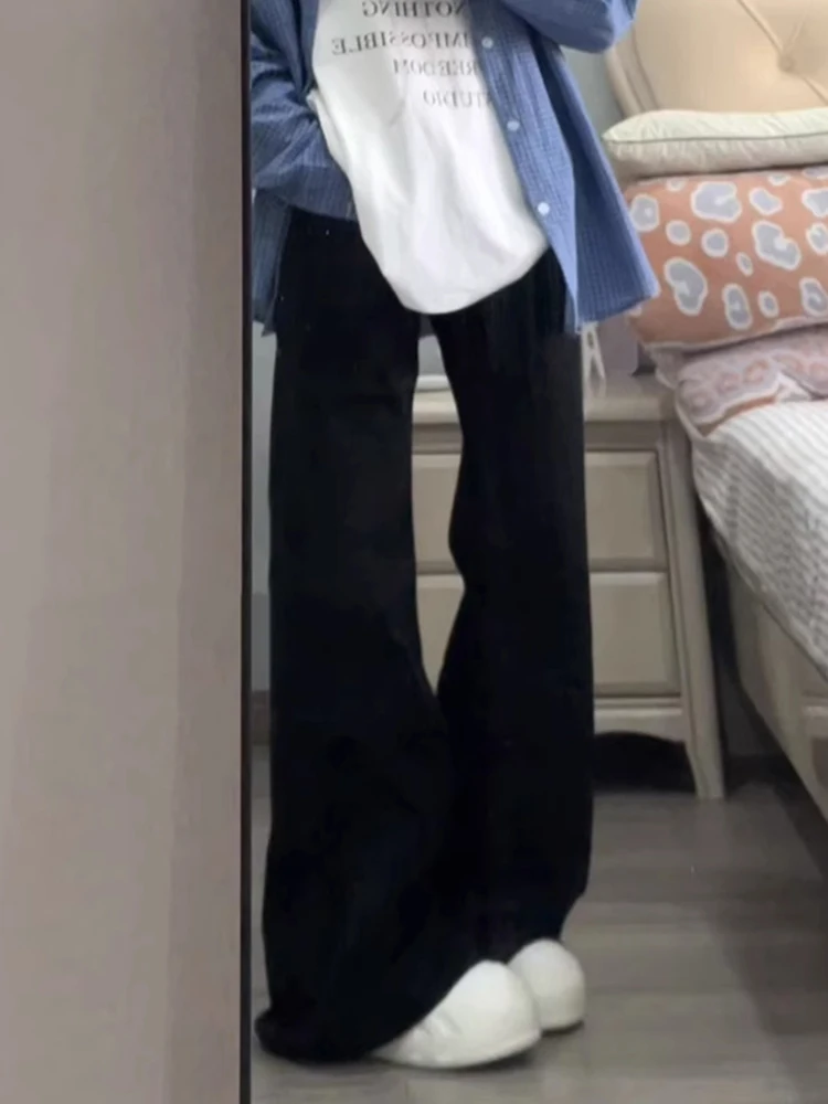 

plus Size A-Line Micro Flared Jeans Women's High Waist Cotton Stretch Denim Straight Leg Loose Fit Jeans Casual Wear