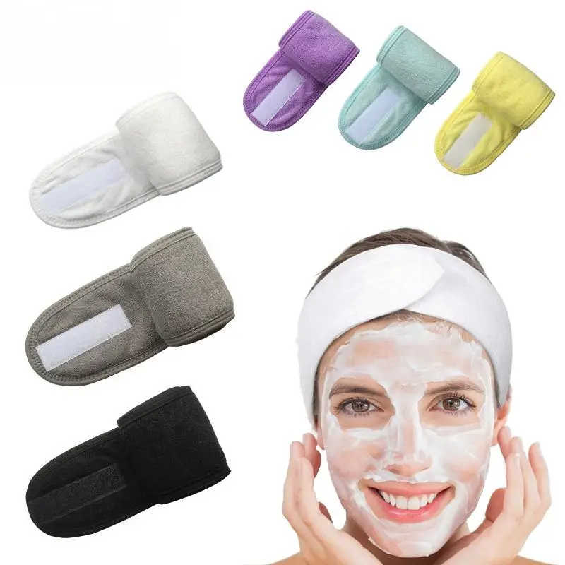 New Women Adjustable Headbands Face Washing Bath Soft Toweling Non-slip Yoga Spa Hair Band Shower Head Band Makeup Accessories