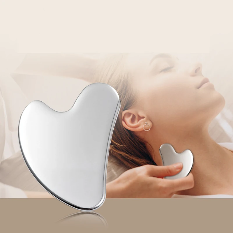 

Доска Гуаша из нержавеющей стали 304, металлический скребок для лица Гуа Ша, массаж лица Гуа Ша, лимфодренаж, натяжение лица