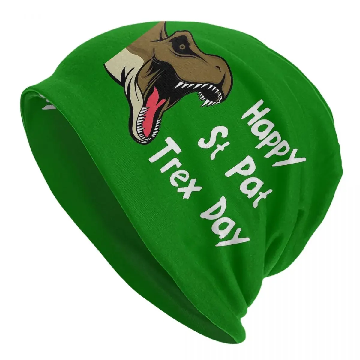 Saint Patrick T-Rex Knitted hat for men and women  Saint Patrick's Day Gift Unisex winter warm brimless urinal hat