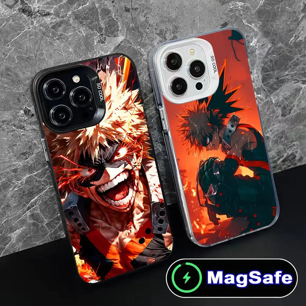

My Hero Academia Bakugo Phone Case for iPhone 16 15 14 13 12 11 Pro Max Plus MagSafe Translucent Colour Protective Pretty Luxury