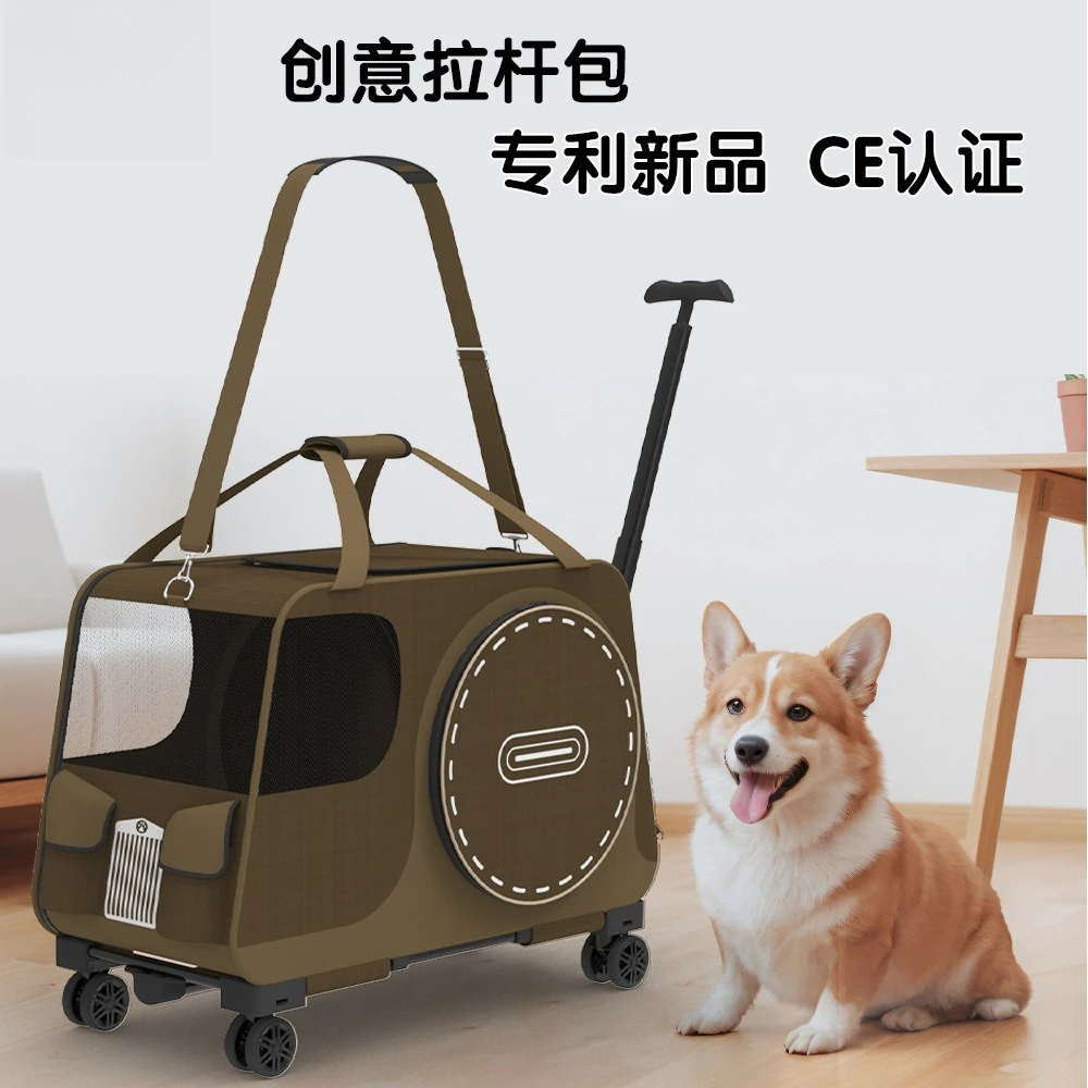 

Трансформируемая сумка-переноска для коляски для домашних животных, сумка через плечо 2-в-1 для маленьких собак и кошек, портативная дорожная сумка для домашних животных на открытом воздухе