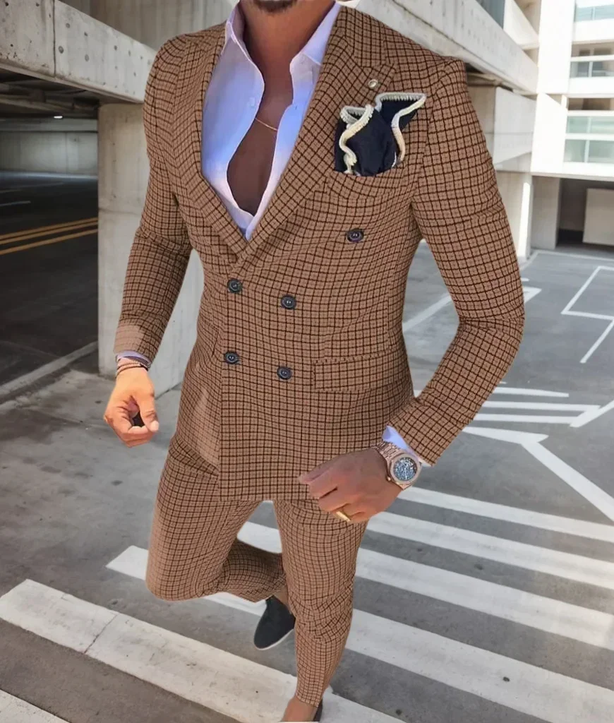 High Quality 2024 Peak Lapel Men Suits One Button Groom's Wedding Suit Sets of Clothes for Men Evening Dress Performancen