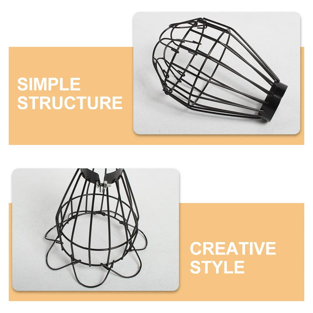 

2pcs Reptile Heat Lamp Cover Black Iron Wire Cage Adjustable Ceramic Lampshade for Aquarium Reptile Box Accessories Lighting