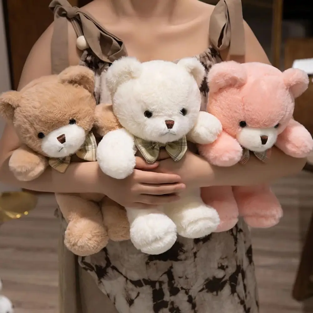 

PP Cotton Colorful Bow Tie Bear Doll Soft Collection Hug Bear Plush Toys Ins Fluffy Animal Bear Doll Pillow Valentine's Day