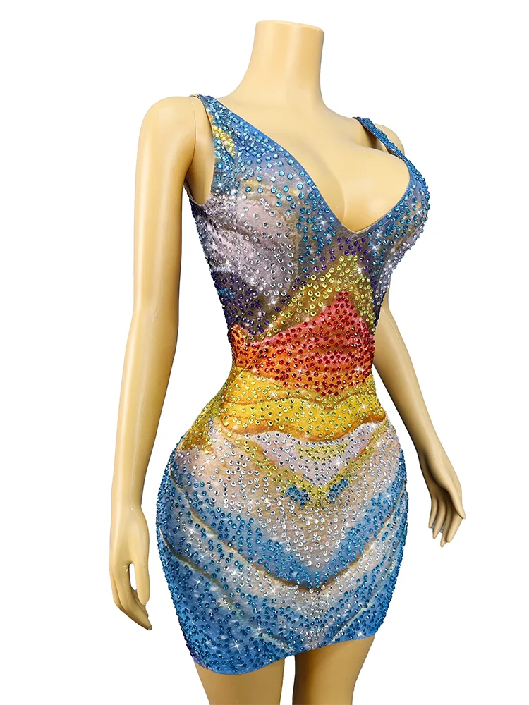 Sukienka Krótka Muszelki Ocean Show Luksusowa Ręcznie Robiona Cekiny Muszelki Cyrkonie Strój Imprezowy Damski Kostium Tancerki Piosenkarki