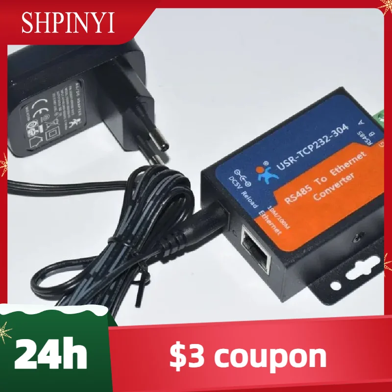 Modbus serial port RS485 to Ethernet Converter server USR-TCP232-304 data transmission DHCP/DNS Supported