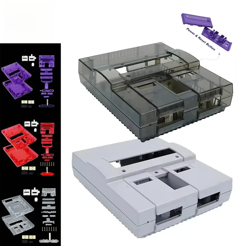 

Прозрачный сменный корпус SNES для Super Nintendo Entertainment System SNS-001, чехол SNES для игровой консоли в стиле ретро
