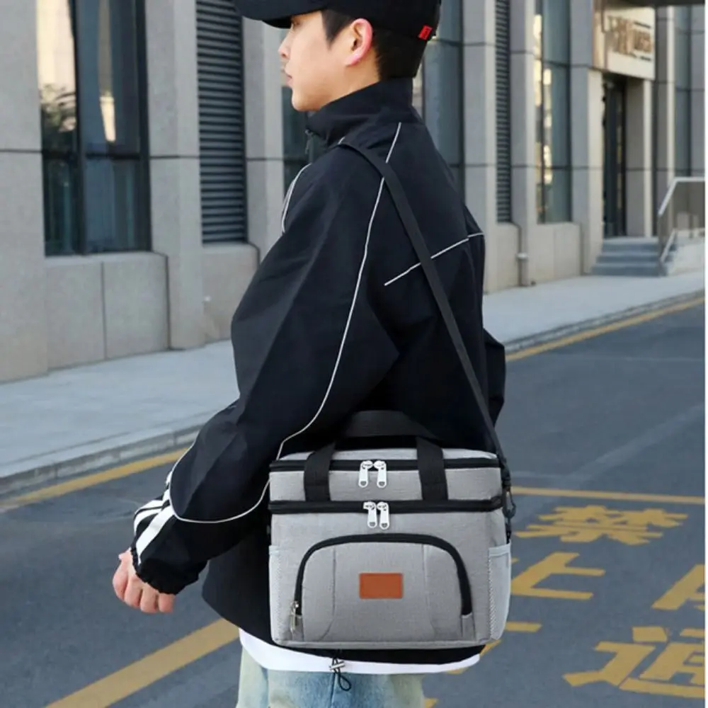 

Ox Cloth Insulated Lunch Bag Large Capacity Solid Color Tote Square Bag Cooler Lunch Box Bag Cartoon Animal