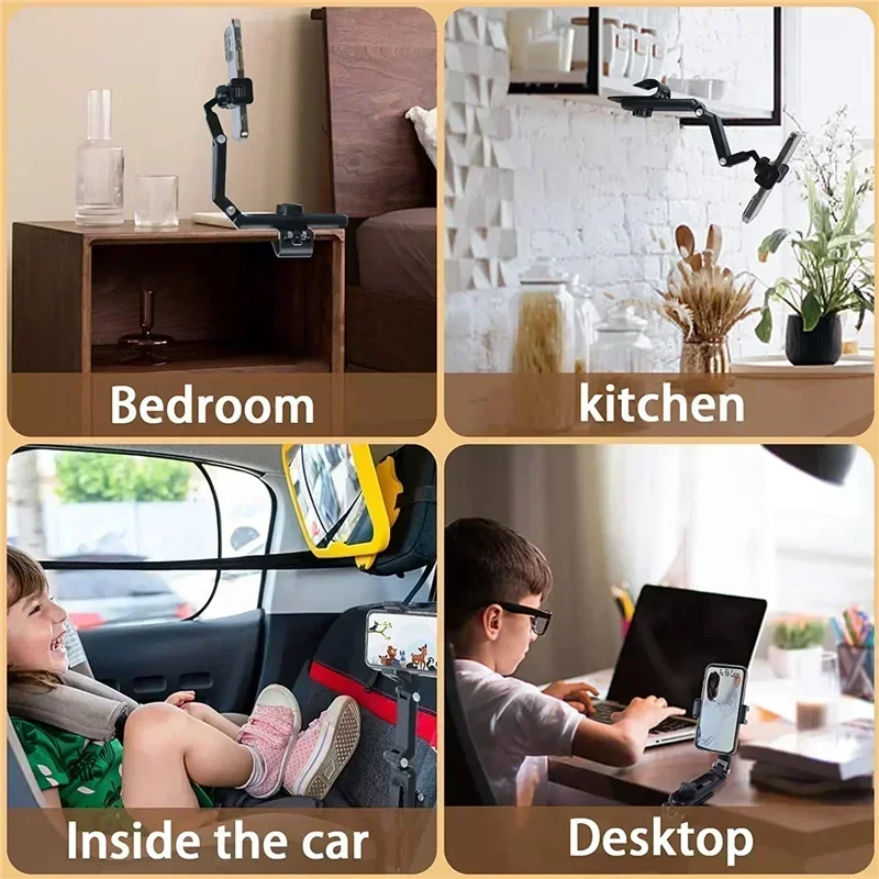 720° Rotating Sun Visor Car Phone Holder Universal Car Mount Stand Navigation GPS Cell Clip Mobile Phone Bracket Support in Car image 4