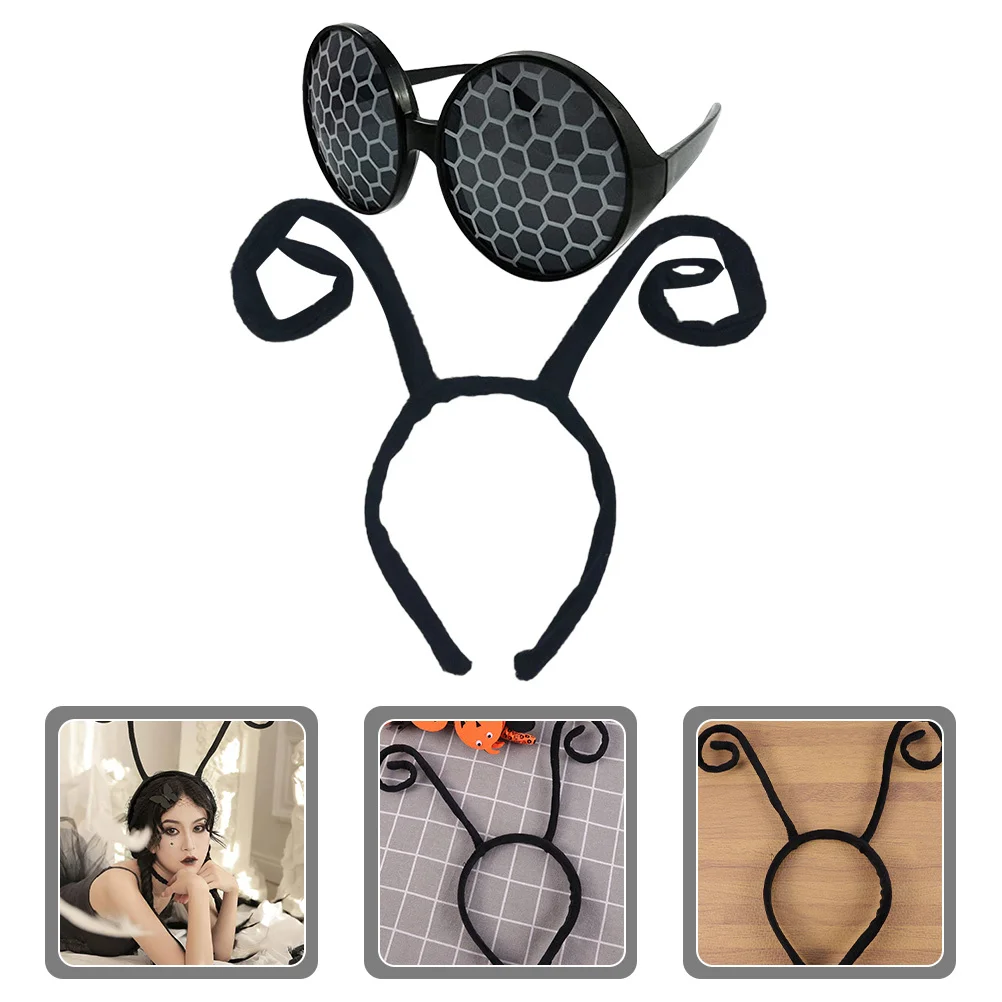 1Set Käferantenne Stirnband Brille für Frauen Leichte Party Karneval Cosplay Kostüm Dekor Halloween Geschenk Zubehör