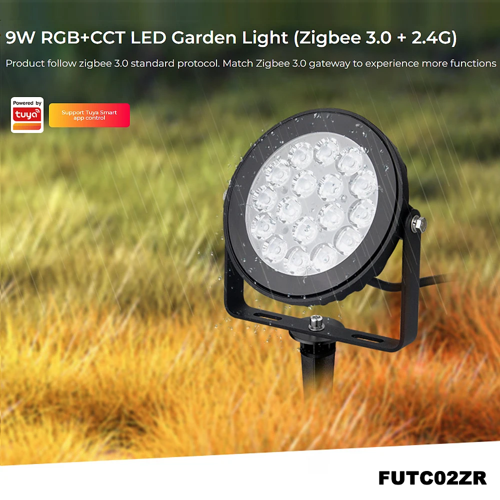 Miboxer FUTC02ZR AC110V-220V Zigbee 3.0+2.4GHzRF Smart Tuya Outdoor Waterproof 9W RGB+CCT LED Garden landscape Light Lawn Lamp