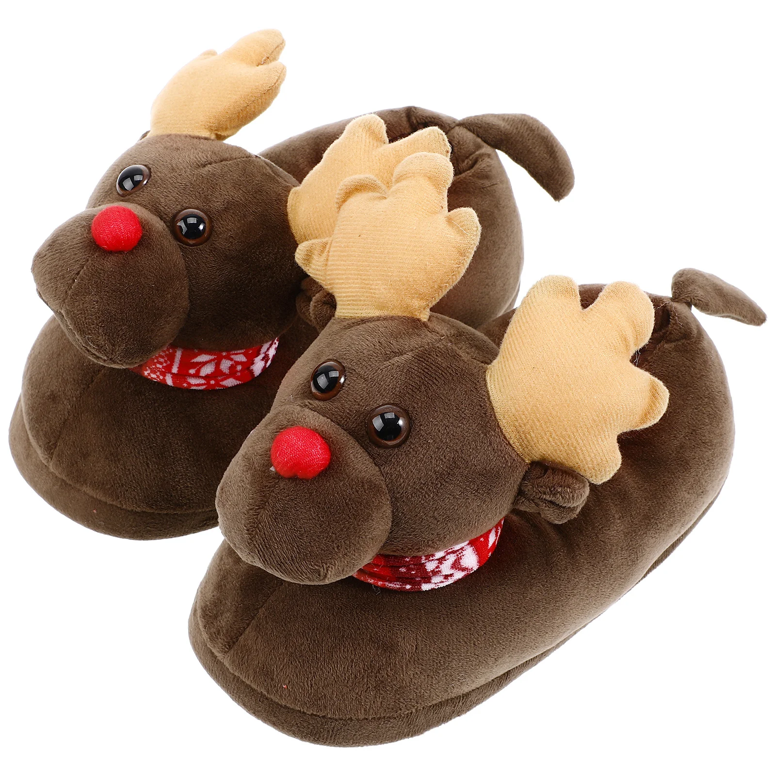 

Christmas Fawn Slippers Cloth Fleece Household Warm Home Sole Material: Anti-Skid Indoor Plush Child for Kids