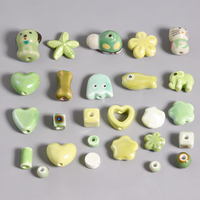 12pcs/Lot Ceramic Hole 2mm Round Bead Starfish Elephant Heart-Shaped Kt Cat Jewelry Making Wide Spacing Beads Diy Craft Material
