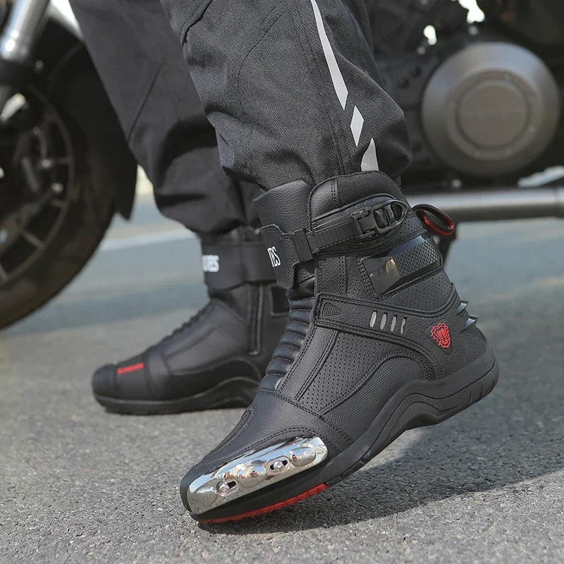 

Motorcycle Boots High Top Rotating Buckle Boots Mountain Riding Shoes Motorcycle Boots Trendy Motorcycle Men's Competitive Boots