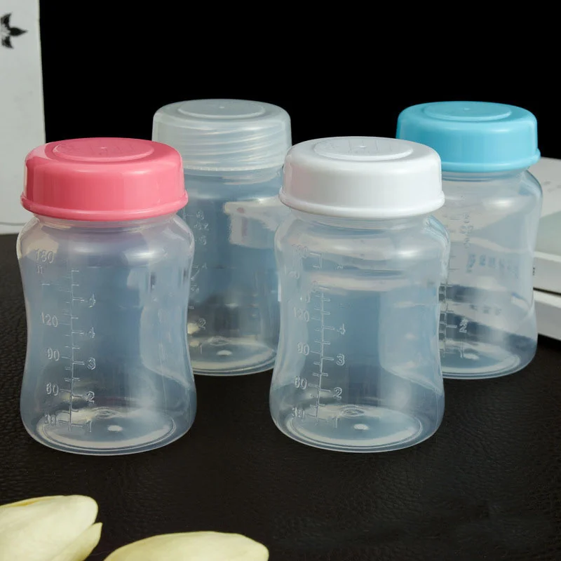 Wide Neck Breast Milk Storage Bottles 180ml Newborn Baby Breast Milk Freezer Fresh Cup BPA Free Portable Baby Bottles