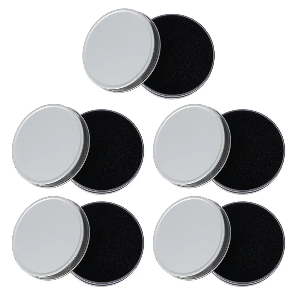 5Sets Premium Activated Carbon Makeup Brush Cleaning Box Portable Compact Travel-Friendly Color Remover Sponge for Eyeshadow