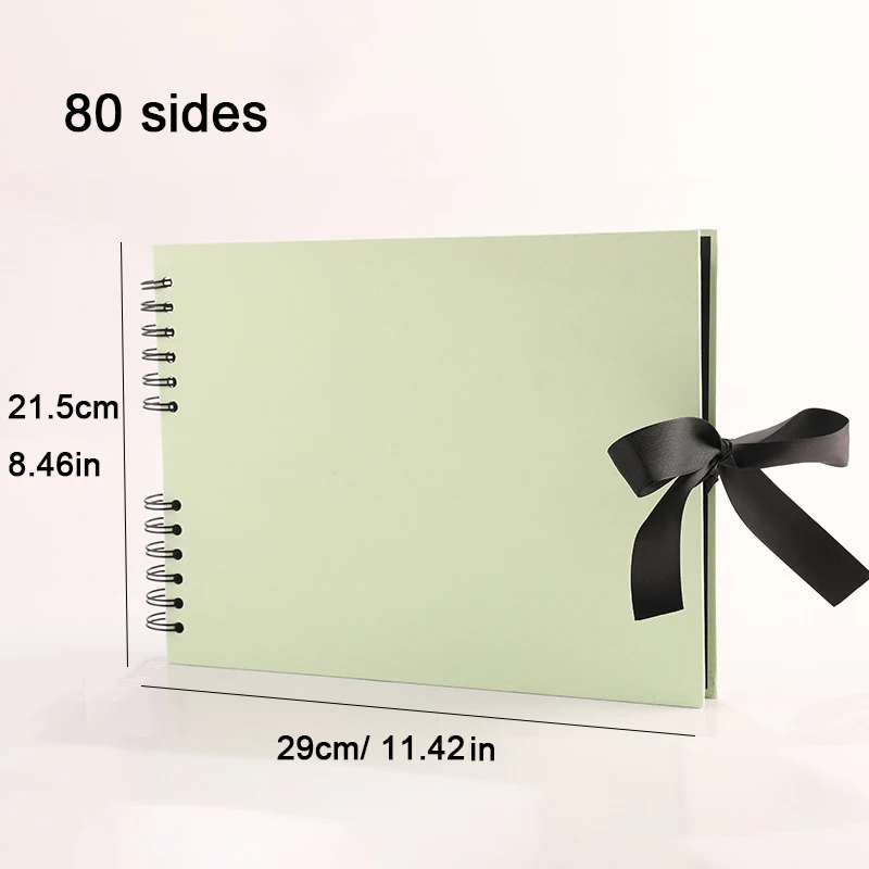 NONE ZK20 80 Seiten schwarze Erinnerungsbücher DIY Handwerk Fotoalben Scrapbook Cover Kraftalbum für Hochzeitstag Geschenke Erinnerungsbücher 6