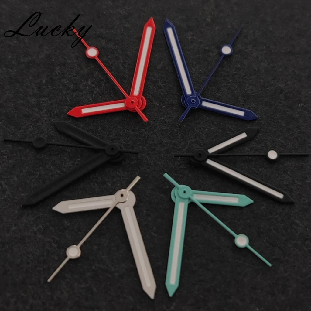 

Высокое качество NH35 NH36 стрелки зеленые светящиеся серебристые черные красные синие стрелки часов подходят NH34/NH35/NH36/4R/7S механизм часов указатели