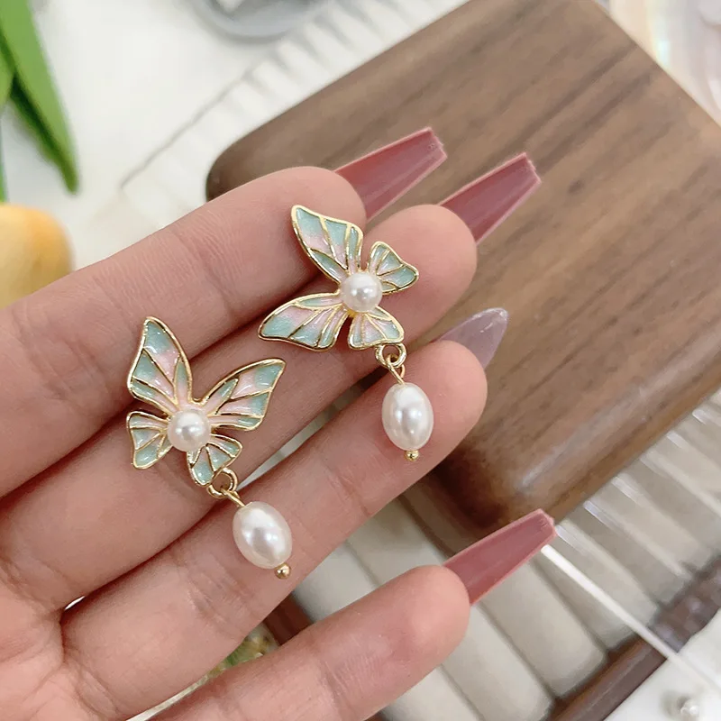 Retro Fashion Oil Drop Earrings Niche Temperament Mid-century Style Earring Personalized Trend High-End Pearl Earrings For Women