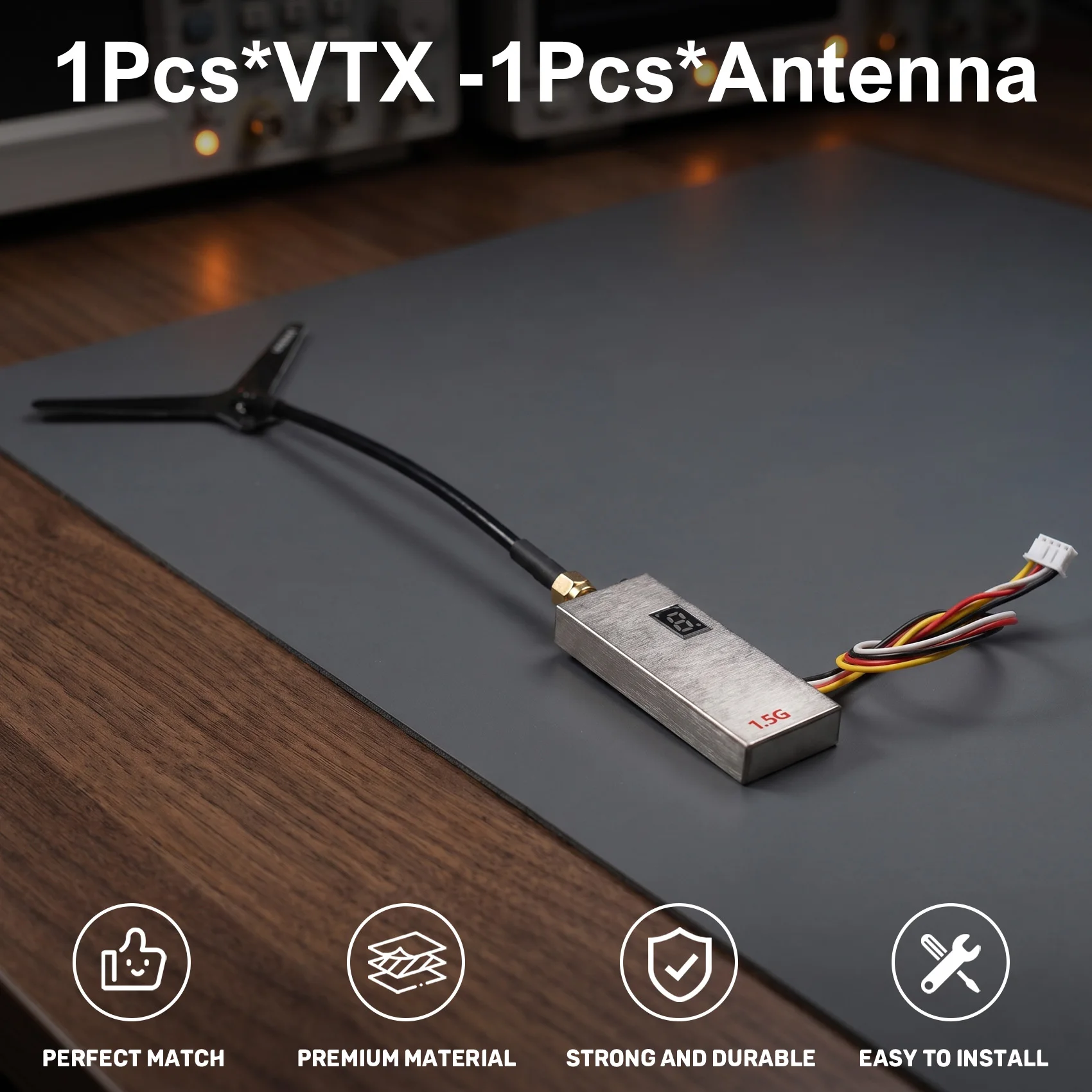 WOTT-1.5G 2W FPV VTX+Y Type Antenna 12CH 2000Mw FPV Video Transmitter For FPV Long Range RC Drone