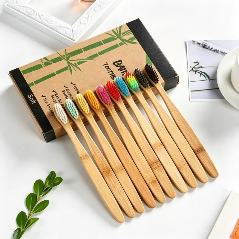 200/1PC Cross Border Single Bamboo Toothbrush Natural Bamboo Toothbrush Tablet Bamboo Products Toothbrush