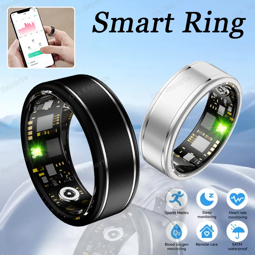 

New Men Women Smart Ring 2025 Heart Rate Blood Pressure Blood Oxygen Sleep Monitoring Step Counting Waterproof Sports Smartring