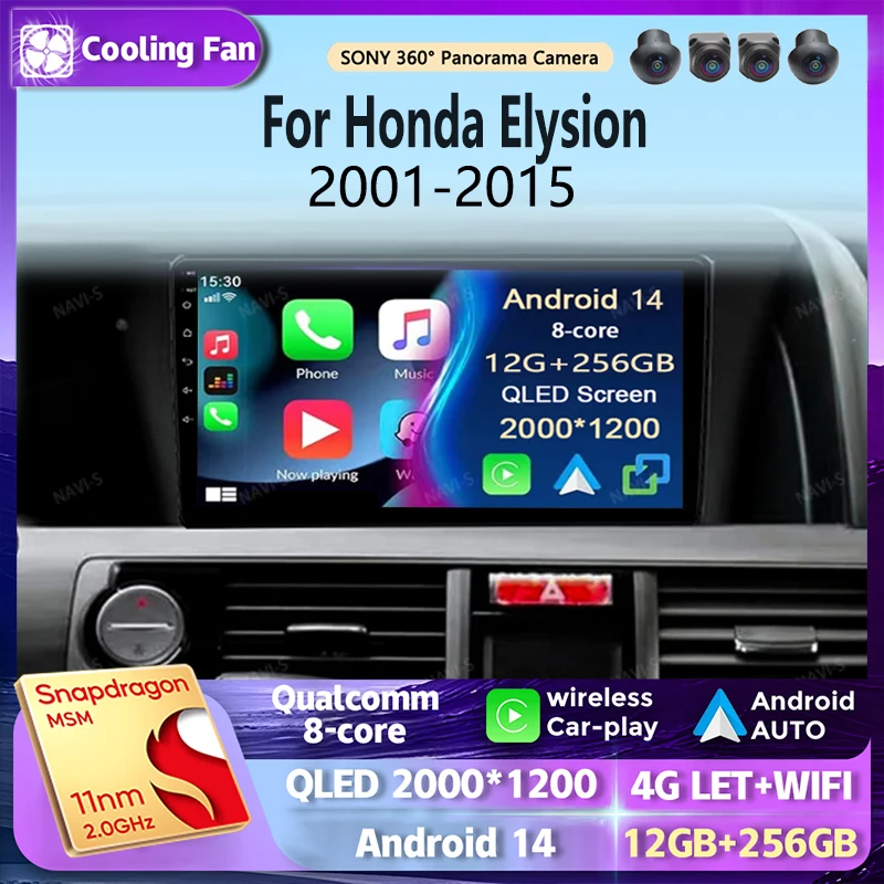 

Android 14 для Honda Elysion 2004-2015 2K QLED Android Автомобильный радиоприемник Мультимедийный видеоплеер GPS AI Голосовой CarPlay Головное устройство Стерео