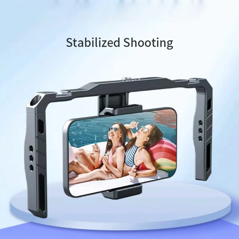 

Cell phone rabbit cage universal shooting live handheld photography photo vlog fill light expansion accessories bracket metal st